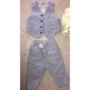 Janie and jack stripped pants and vest